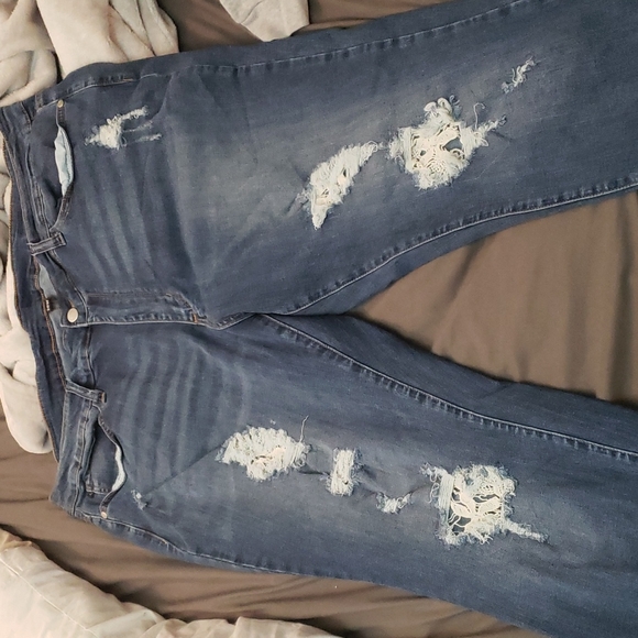 Judy Blue Denim - Judy Blue Sz 20W Rips With Lace Patches EUC